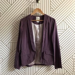 Anthropologie Elevenses purple blazer